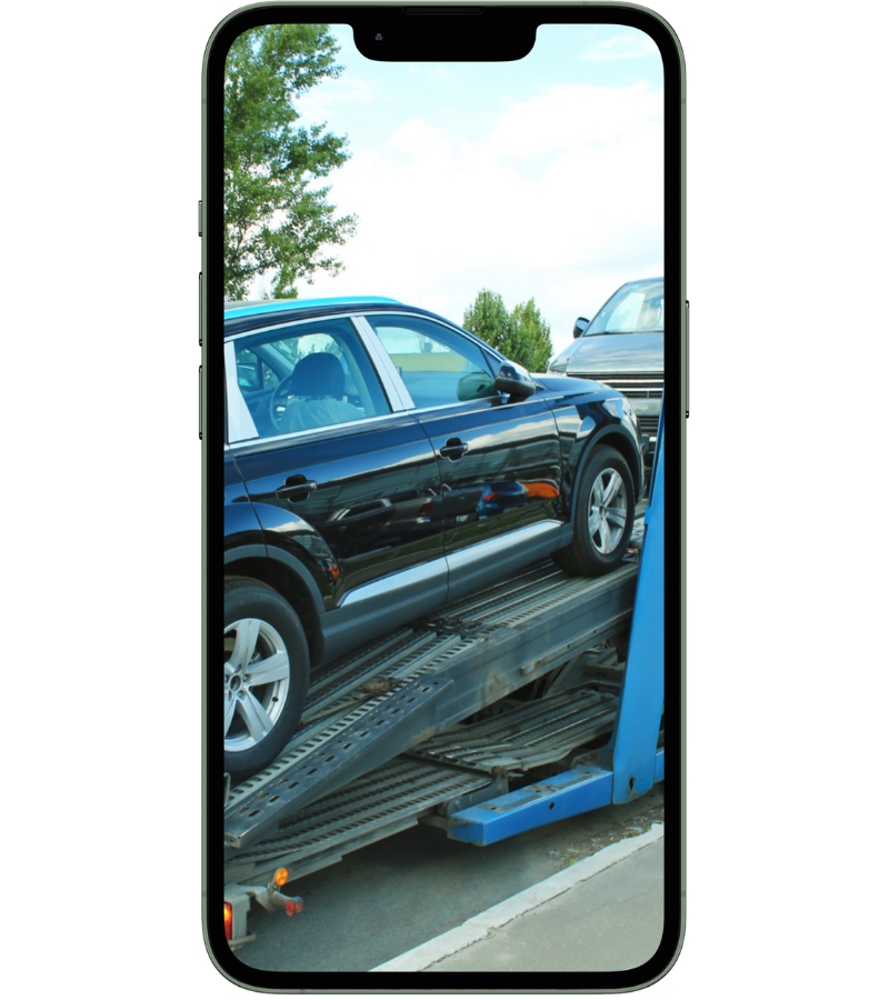 Выгрузка автомобилей с трейлера